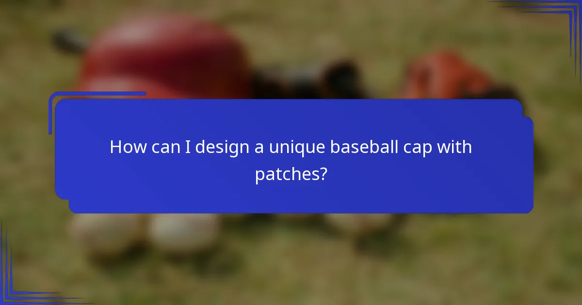 How can I design a unique baseball cap with patches?