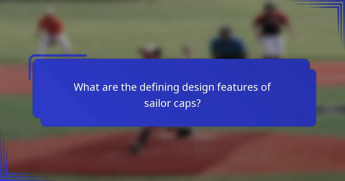 What are the defining design features of sailor caps?
