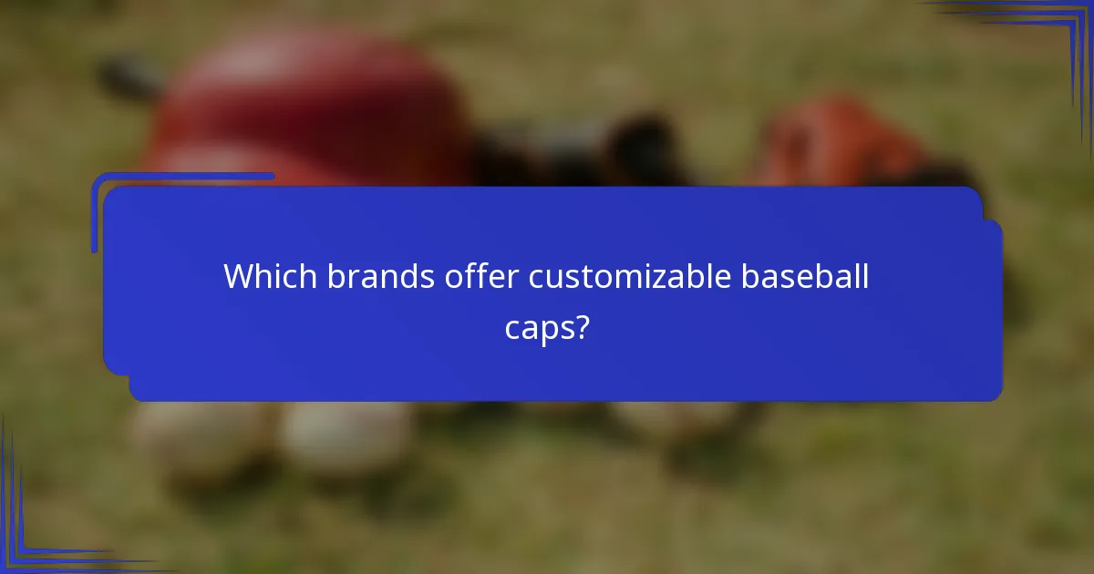 Which brands offer customizable baseball caps?